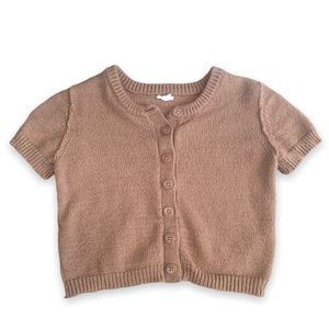 “Garage” button up tee (knit material) Light Brown/Tan color